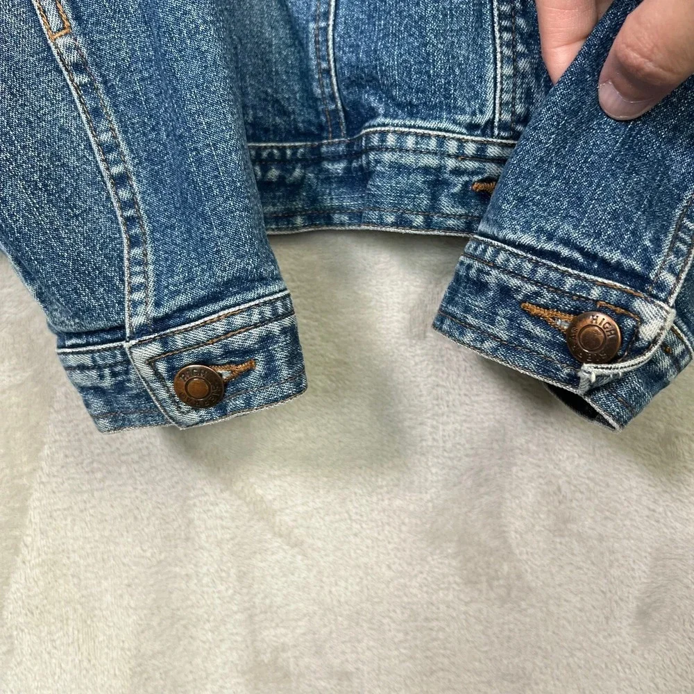 High‎ Sierra Denim Trucker Jacket Womens M Blue Lightwash Double Pocket Classic